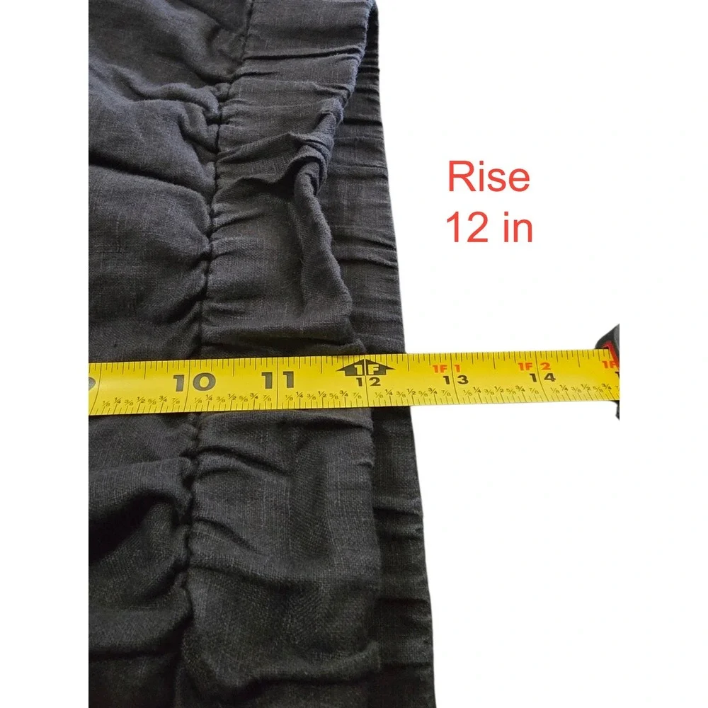 Everlane The Linen Easy High Rise Wide Leg Ankle Pant In Black Sz L